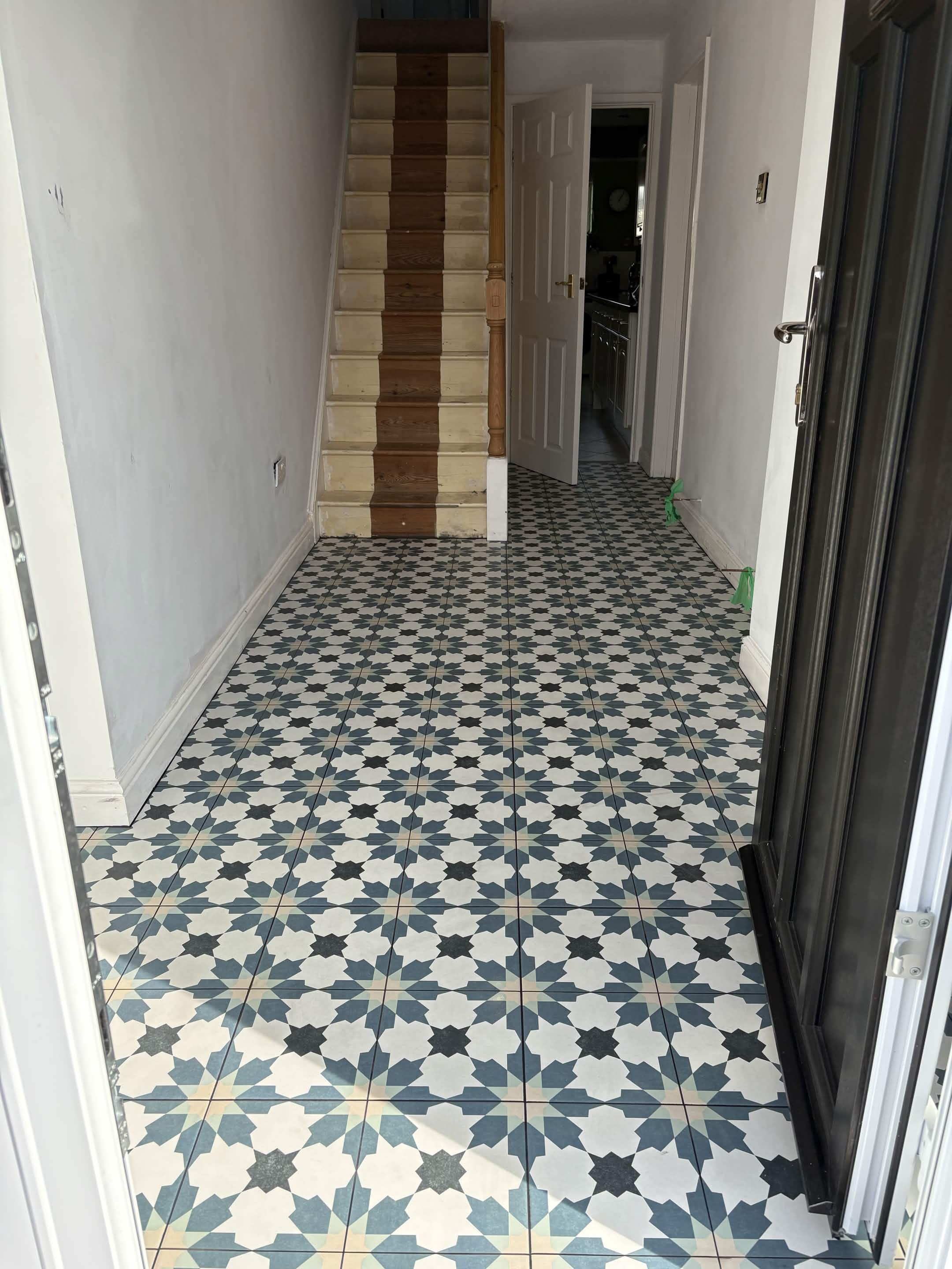 Patterned Encaustic Hallway Floor
